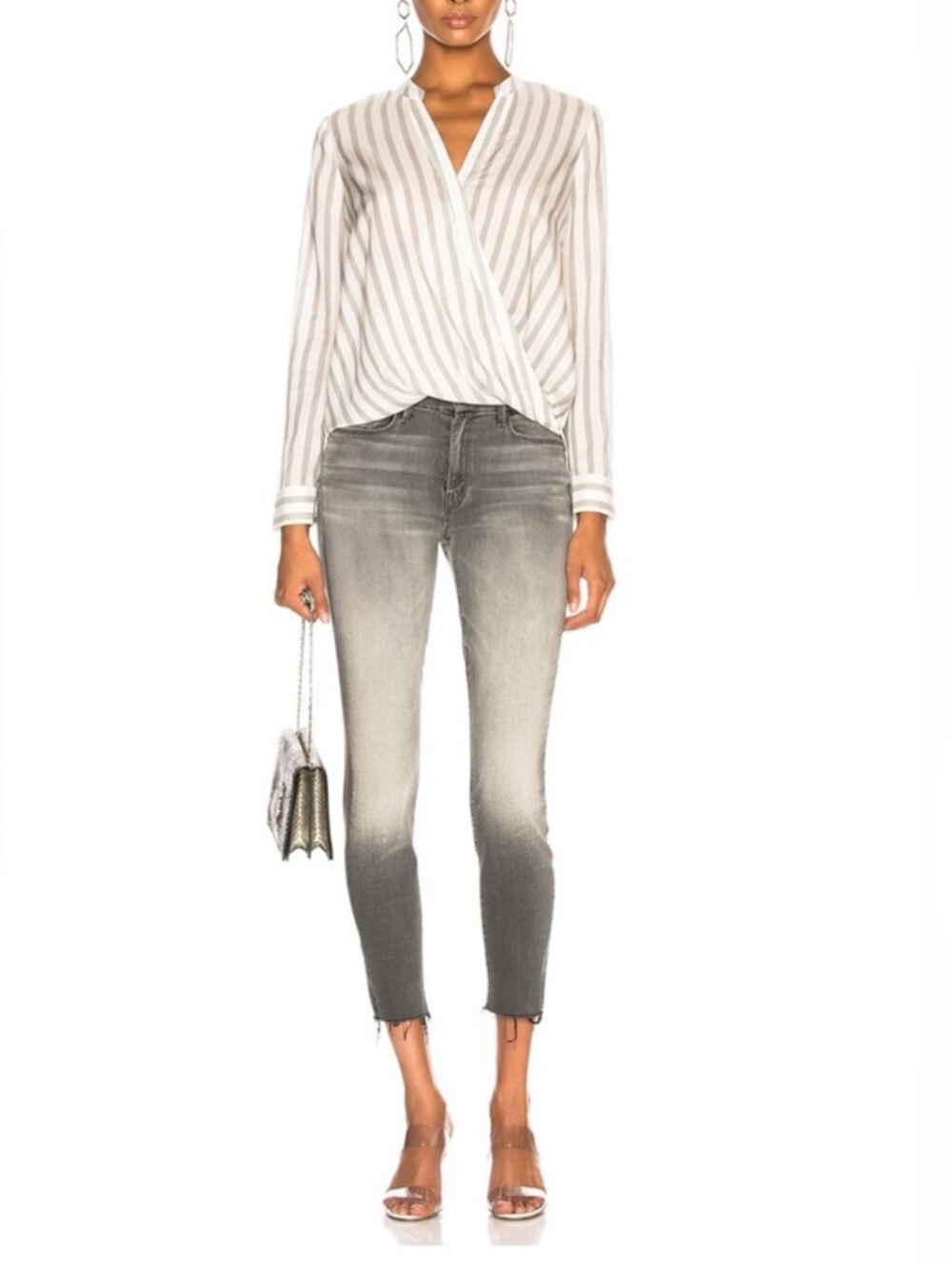 MOTHER High Waisted Looker gray Jeans 26